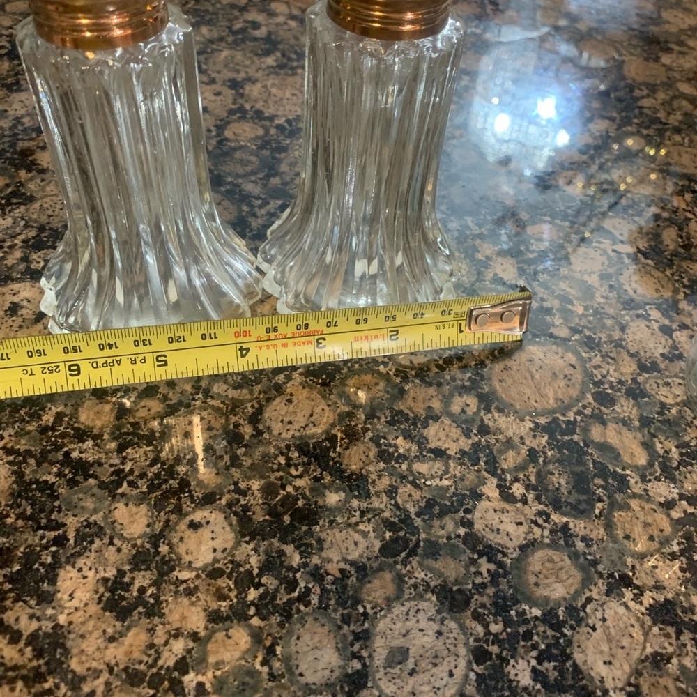 Vintage-Inspired Glass Salt and Pepper Shakers with Silver Tops - Picture 4 of 4